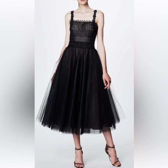 Marchesa Notte Elegant Black Tulle Dress size 10 - Picture 1 of 17